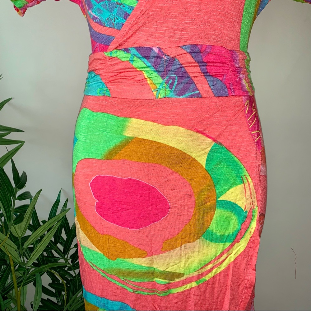 NWT Desigual Funky Artsy Fitted Wrap Dress - Picture 14 of 16